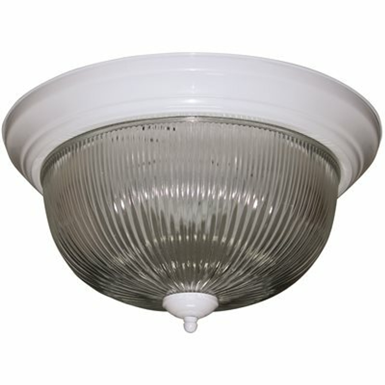 Monument Halophane Dome 13-1/2 In. Ceiling In Fixture White Uses Two 60-Watt Incandescent Medium Base Lamps