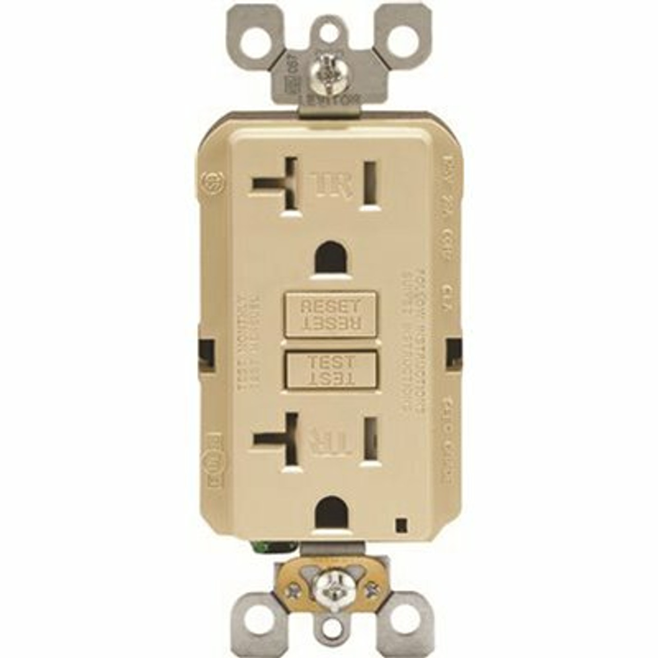 Leviton 20 Amp 2-Pole Receptacle Gfci Tamper-Resistant Duplex Outlet, Light Almond