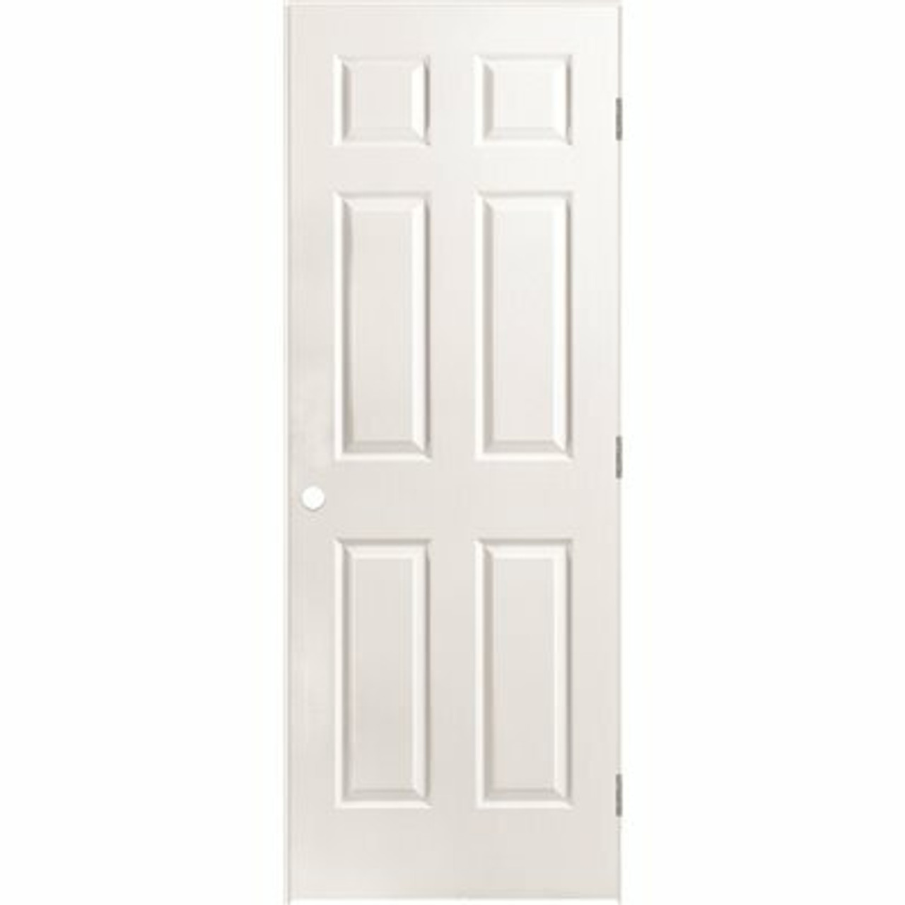 Masonite 28 In. X 80 In. 6-Panel Left-Handed Solid Core Textured Primed Composite Single Prehung Interior Door - 3569311