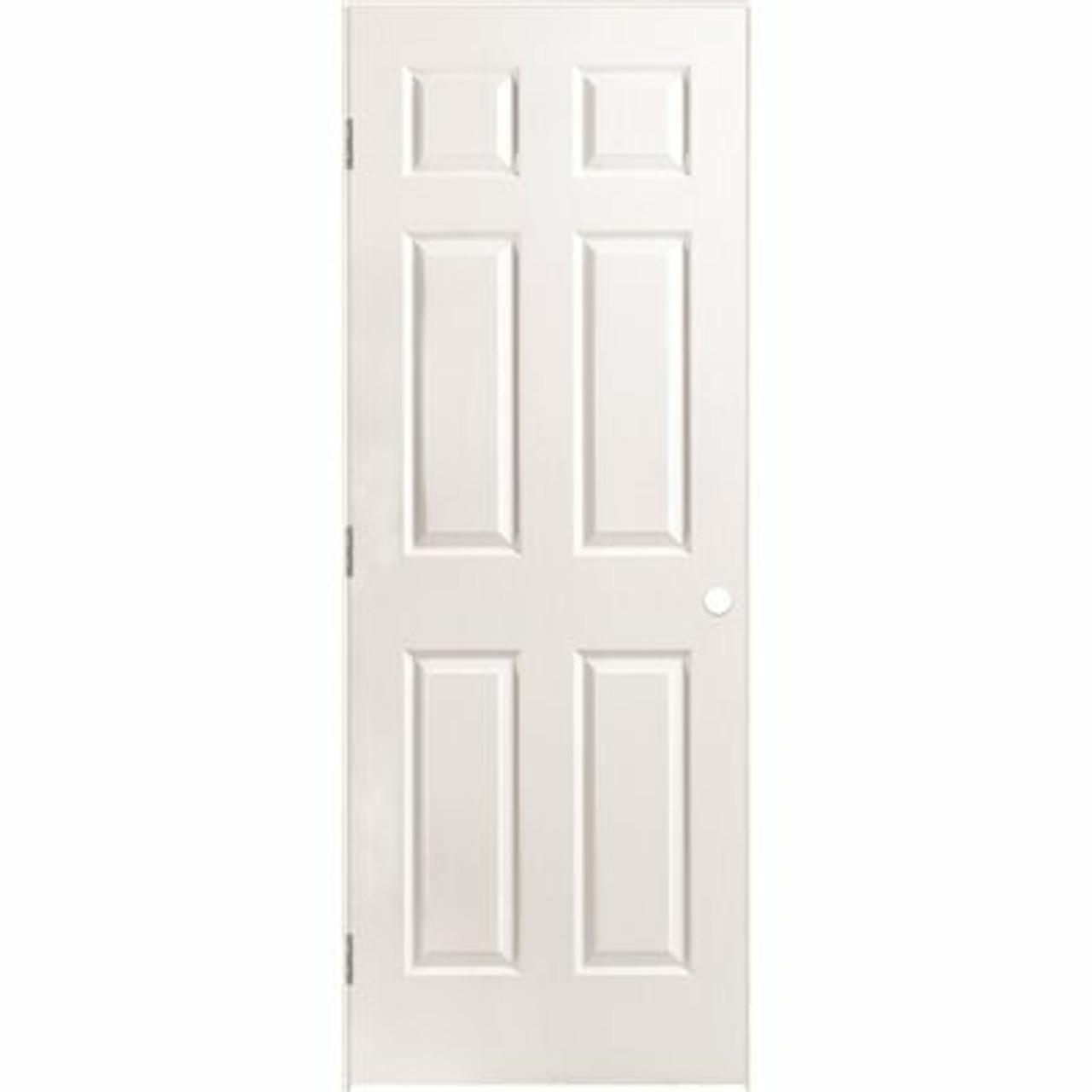 Masonite 30 In. X 80 In. 6-Panel Right-Handed Solid Core Textured Primed Composite Single Prehung Interior Door - 3569314