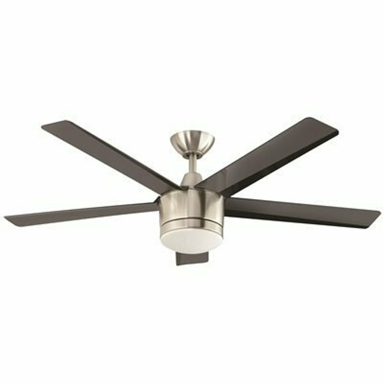 Merwry 52 In. Led Indoor Brushed Nickel Ceiling Fan With Dome Light Kit And Semi-Reflective Black Blades