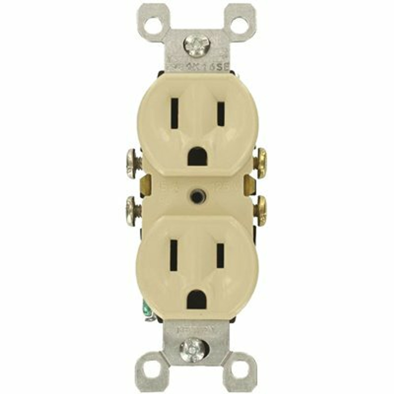 Leviton 15 Amp Residential Grade Grounding Duplex Outlet, Ivory (10-Pack)