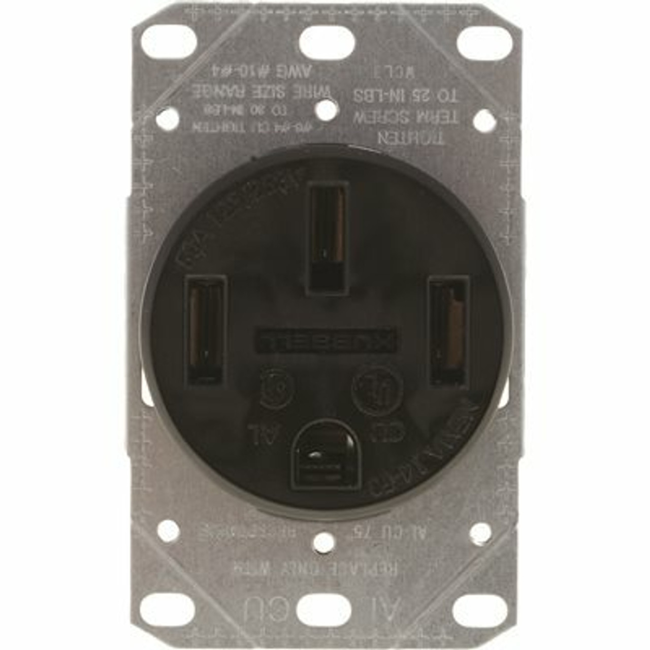 Hubbell Wiring 50 Amp 3-Pole 4-Wire Range And Dryer Receptacle, Black