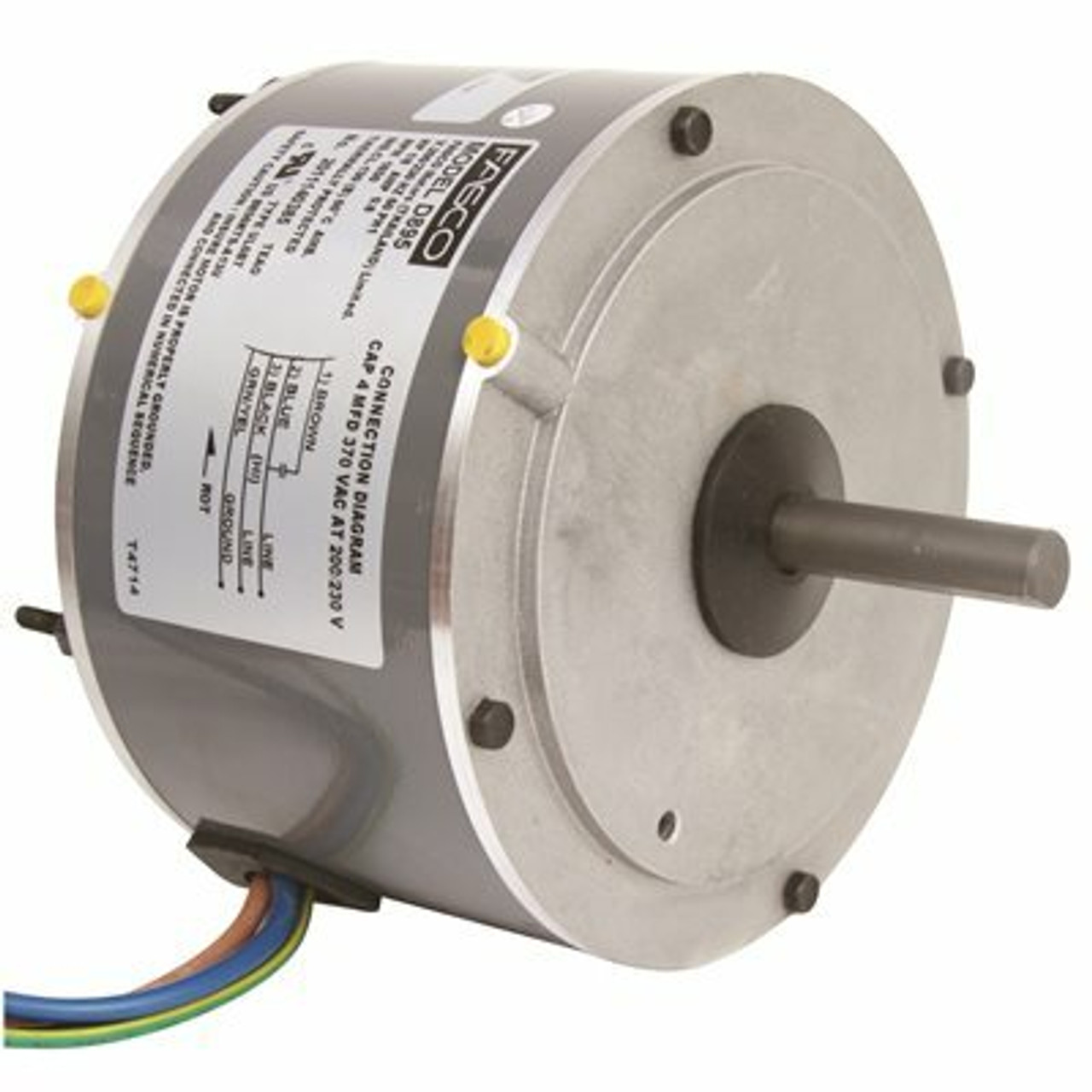 Fasco Condenser Fan Motor, 5-5/8 In., 208 / 230 Volts, 0.8 Amps, 1/8 Hp, 1,650 Rpm