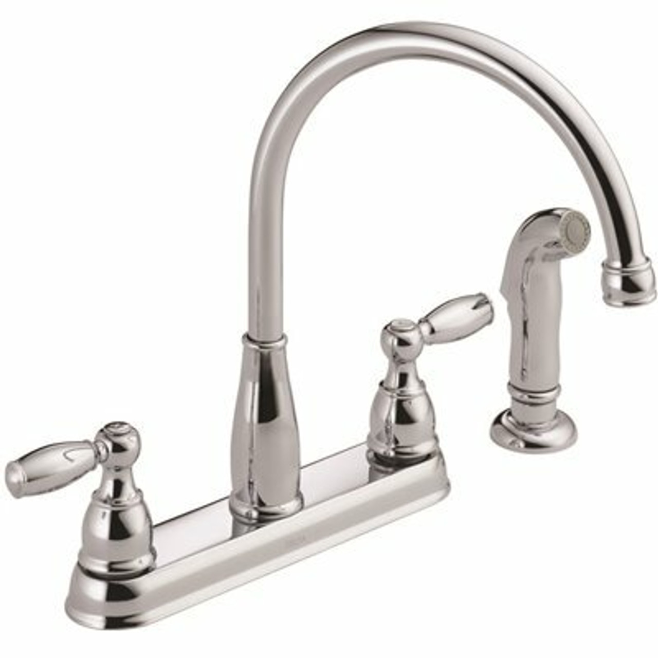 Delta Foundations 2-Handle Standard Kitchen Faucet With Side Sprayer In Chrome