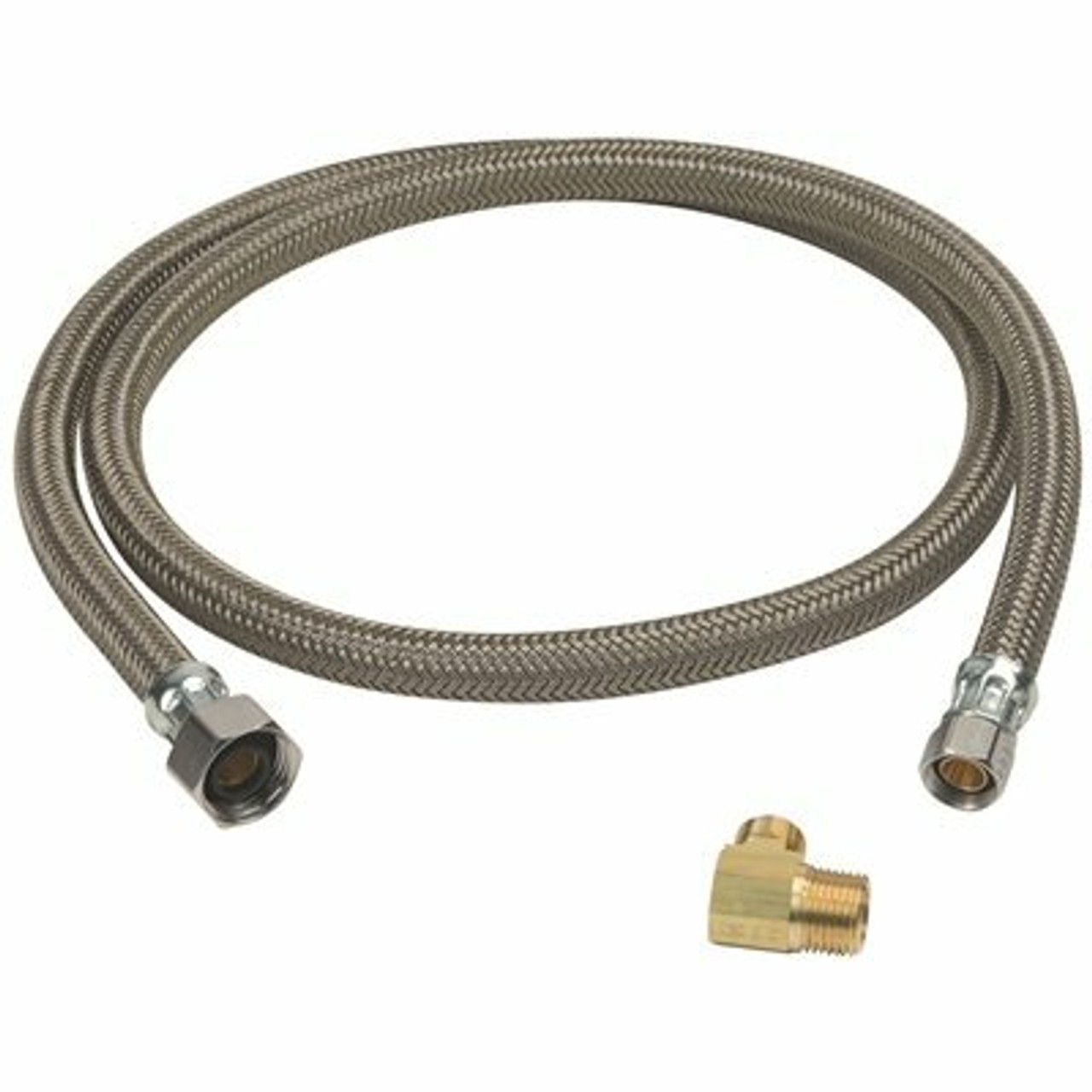 Brasscraft 1/2 In. Fip X 3/8 In. Compression X 48 In. Braided Polymer Dishwasher Connector With 3/8 In. Compression Elbow