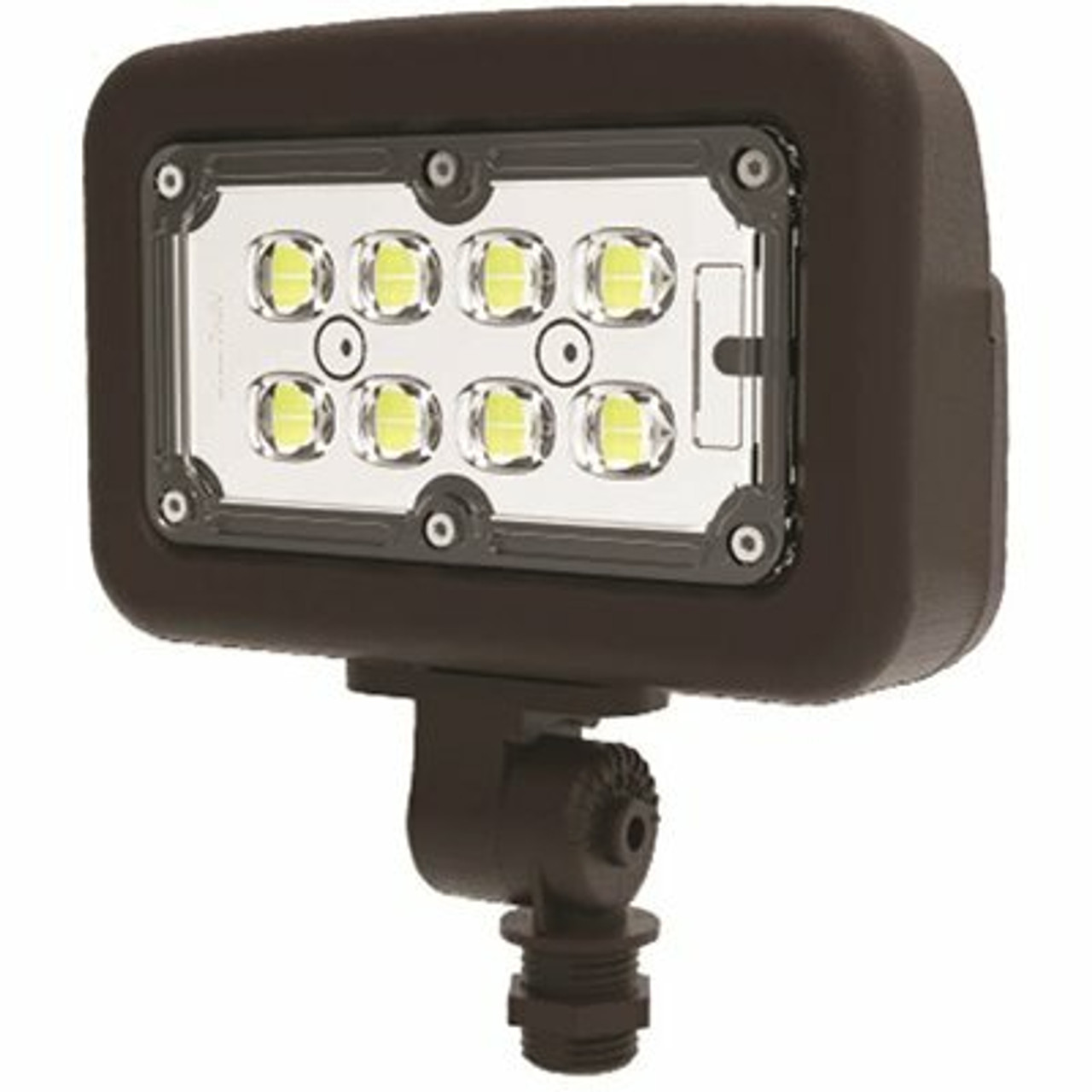 30-Watt 120-277-Volt Knuckle Line Voltage Bronze Outdoor Integrated Led Medium Landscape Flood Light, Selectable Color