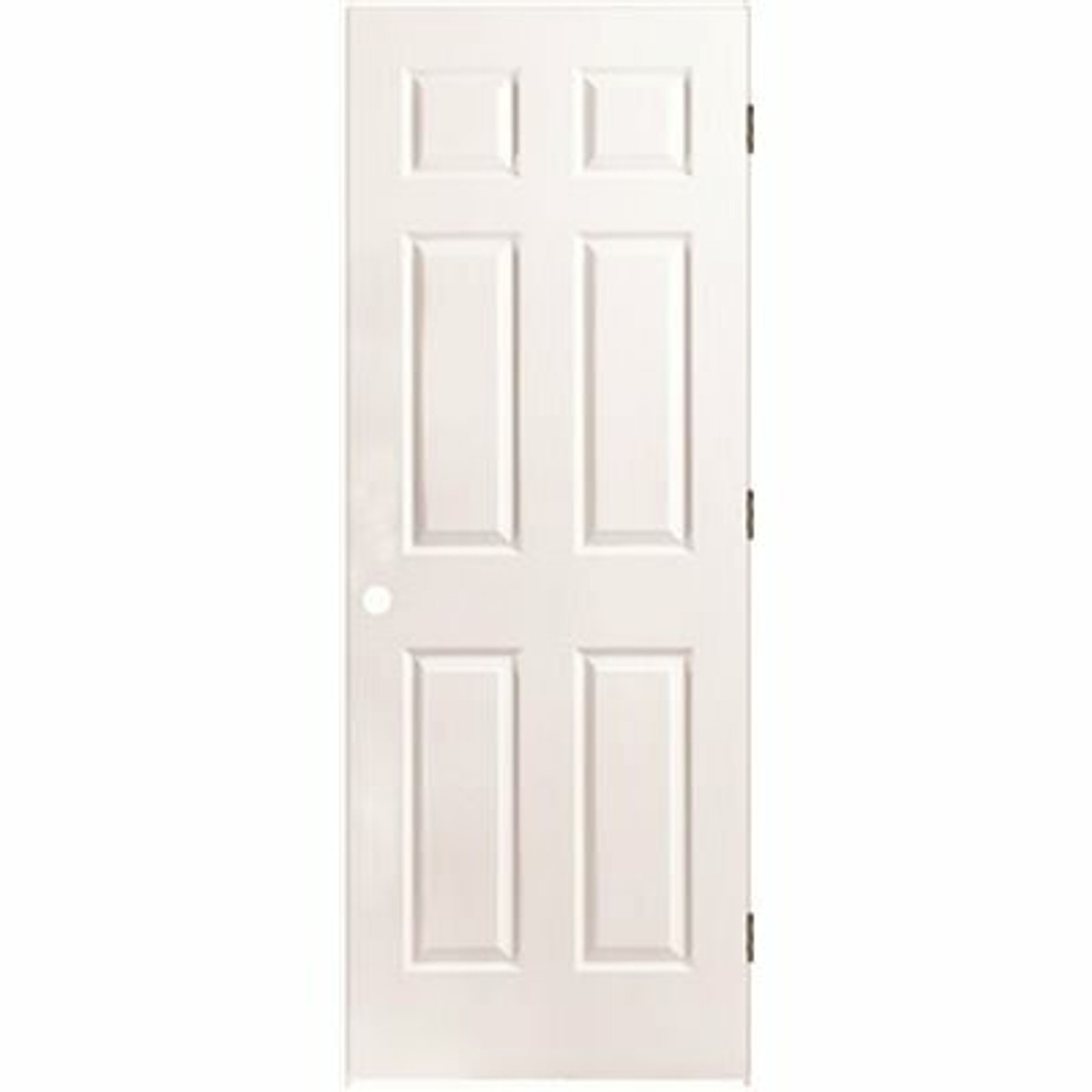 Masonite 34 In. X 80 In. Textured 6-Panel Primed White Right Handed Hollow Core Composite Single Prehung Interior Door