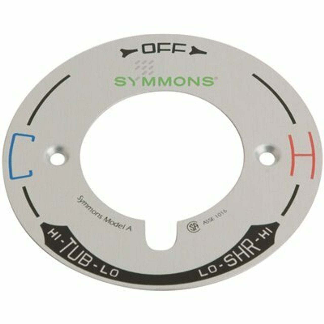 Symmons Temptrol 4 In. Dia X 0.1 In. L Escutcheon Dial Plate Model A In Chrome For Symmons Temptrol Shower Systems