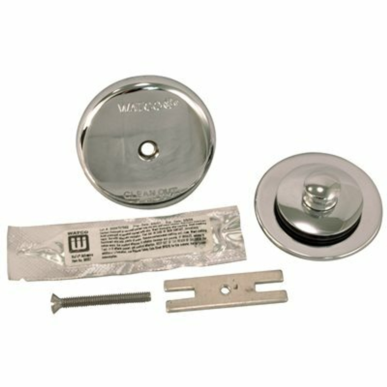 Watco Nufit Lift And Turn Bathtub Stopper With One Hole Overflow And Silicone Kit In Chrome Plated