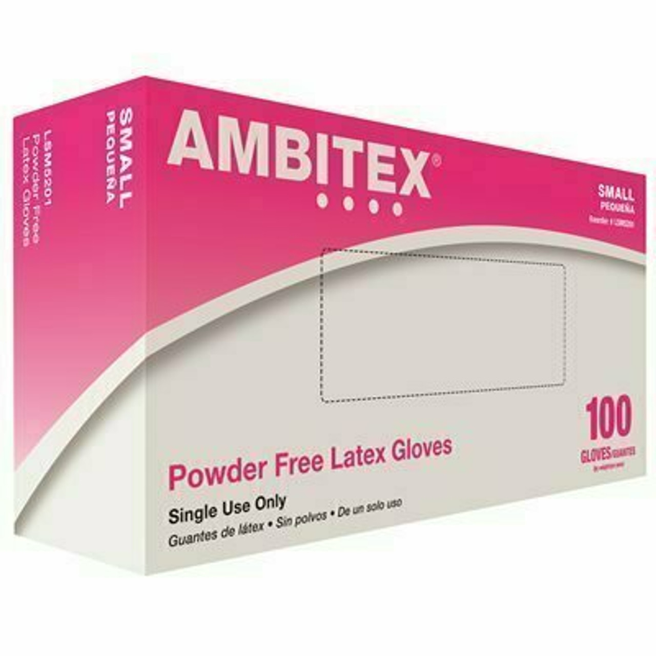 Ambitex Small Latex Disposable Powder-Free Usda-Approved Gloves (10-Case/100-Pack)