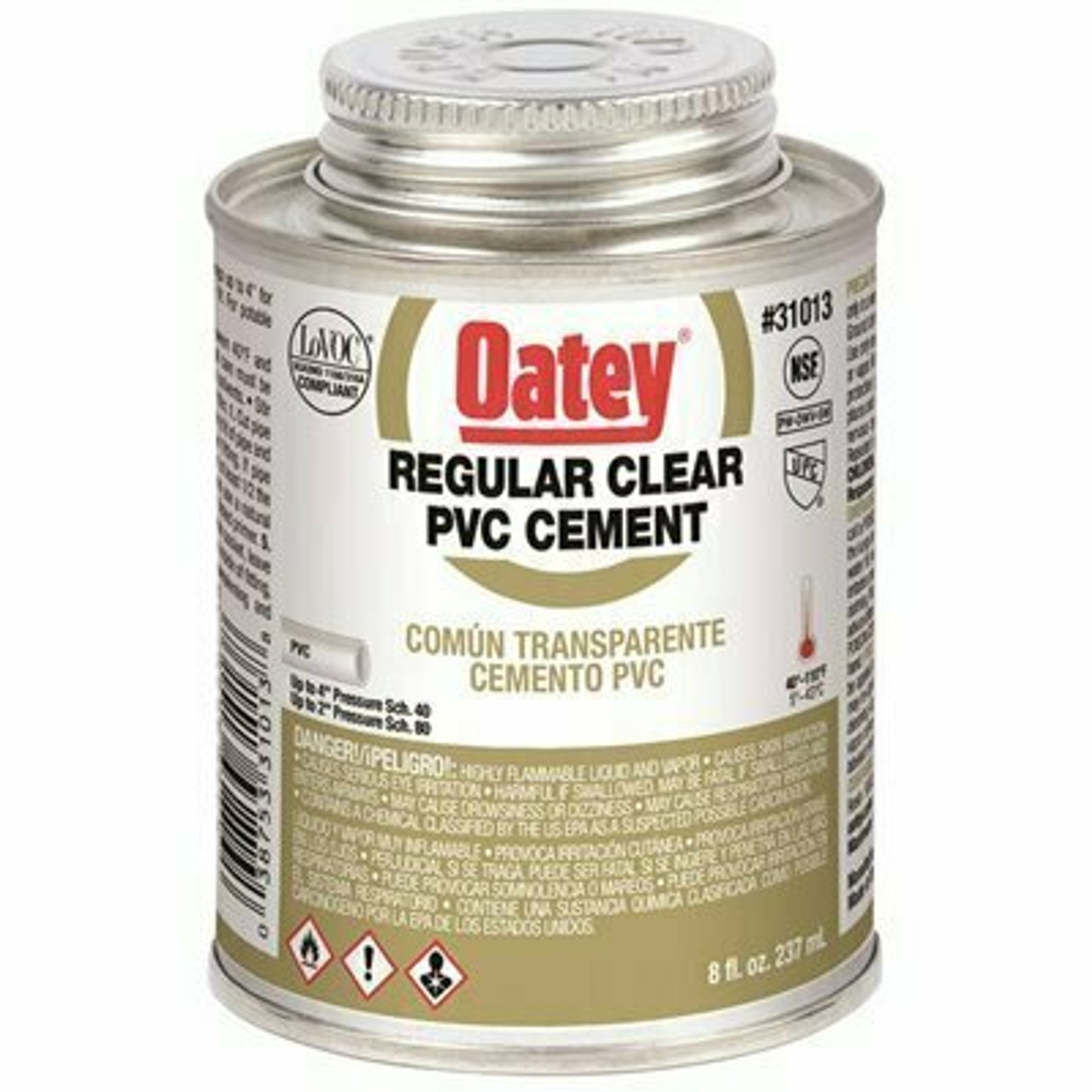 Oatey 8 Oz. Regular Clear Pvc Cement