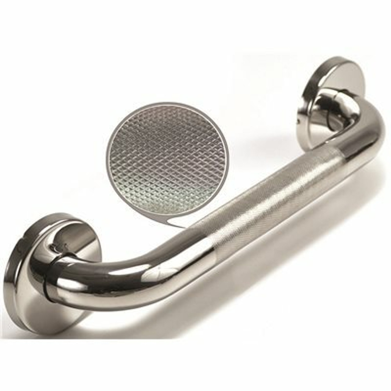 Wingits Premium Series 18 In. X 1.25 In. Diamond Knurled Grab Bar In Polished Stainless Steel (21 In. Overall Length)