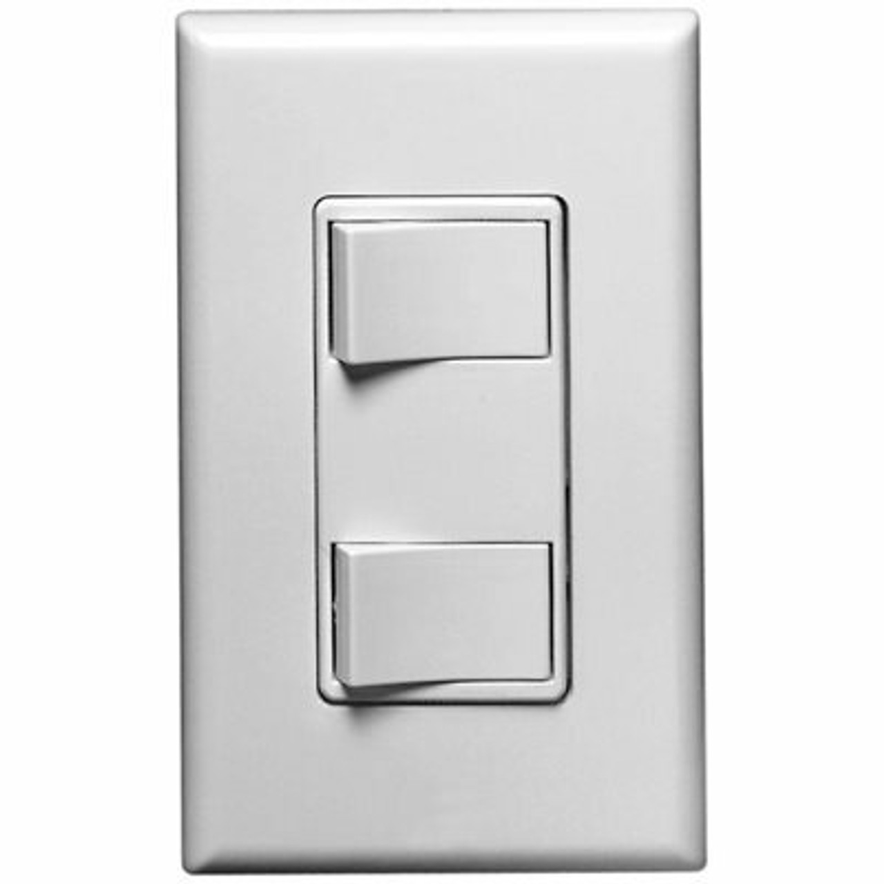 Leviton 15-Amp Commercial Grade Combination Two Single Pole Rocker Switches, White