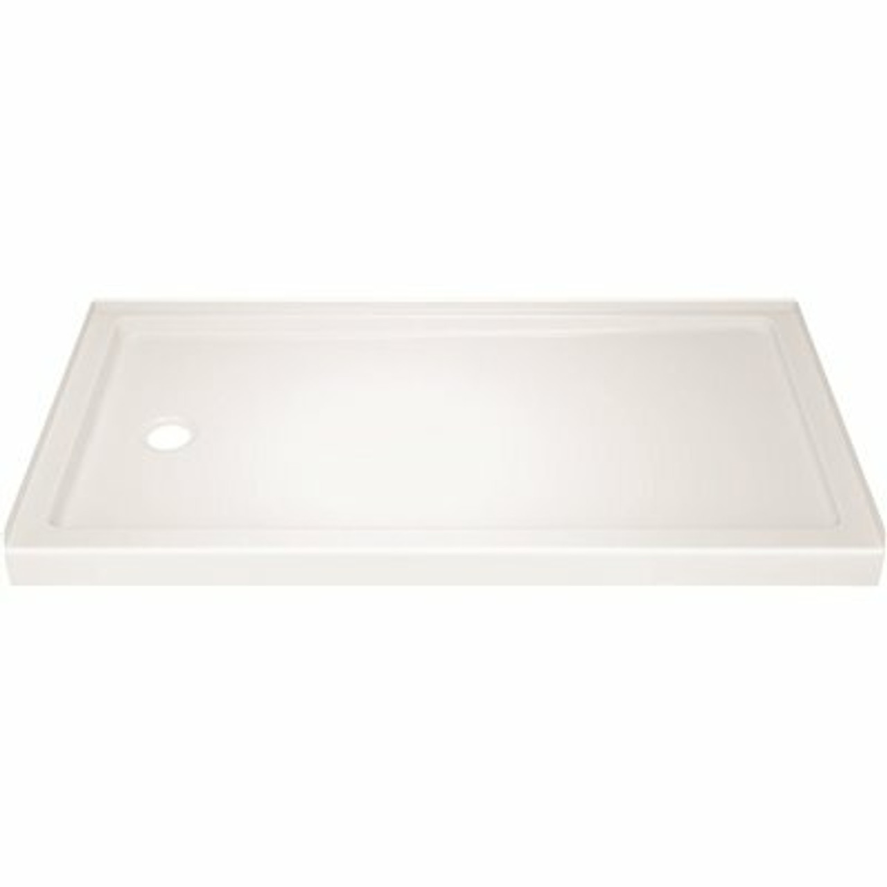 Delta Classic 400 60 In. L X 32 In. W Alcove Shower Pan Base With Left Drain In High Gloss White