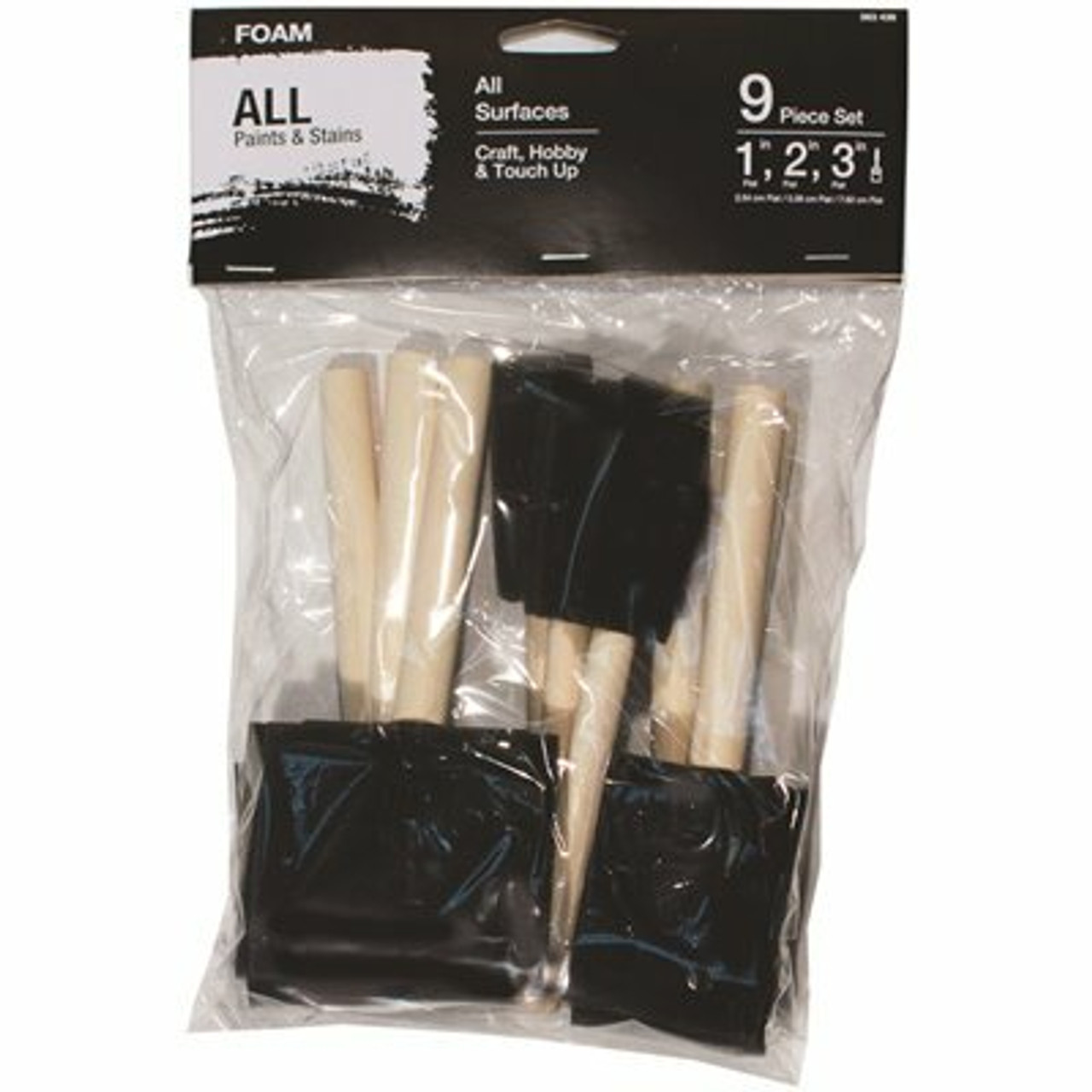 1 In., 2 In. And 3 In. Chiseled Foam Paint Brush Set (9-Pack)