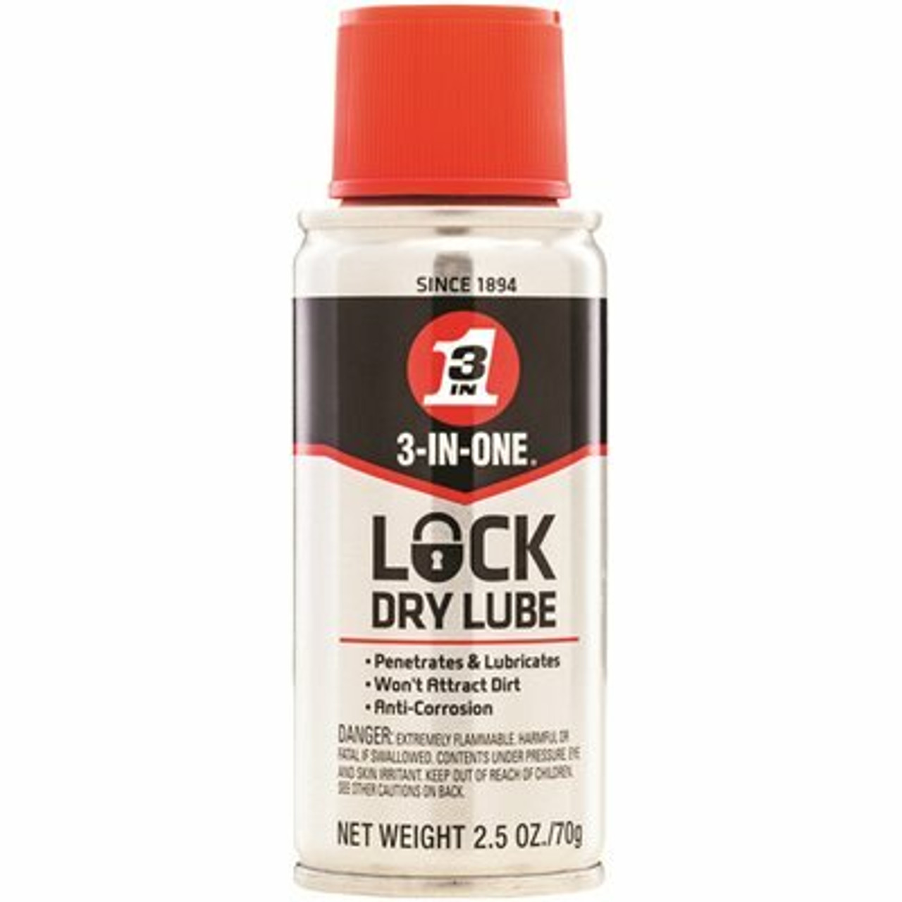 3-In-One 2.5 Oz. Lock Dry Lube, Lock Lube And Penetrant