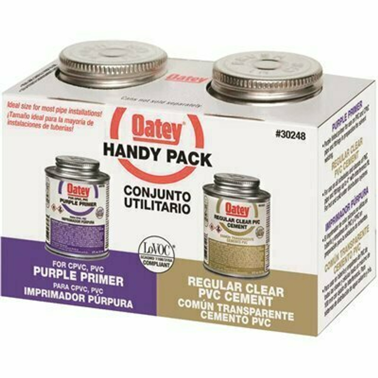 Oatey 8 Oz. Purple Cpvc And Pvc Primer And Regular Clear Pvc Cement Combo Pack