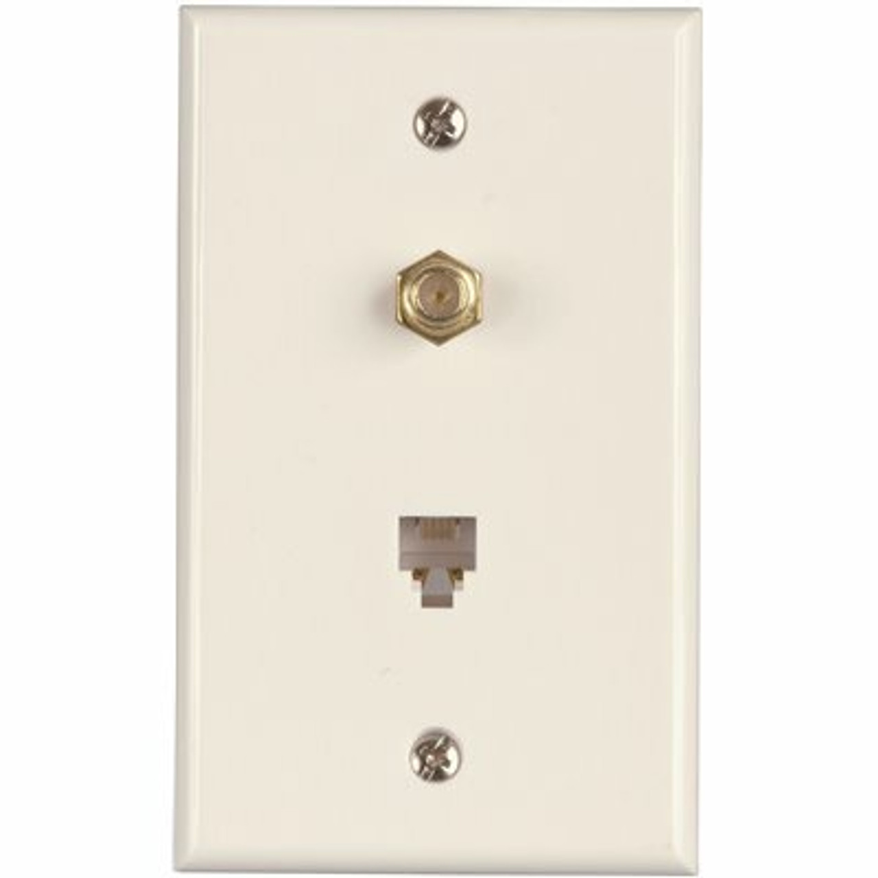 Westek 1-Gang Catv F-Type Connector And Phone Jack With Wall Plate, Thermoplastic, Ivory