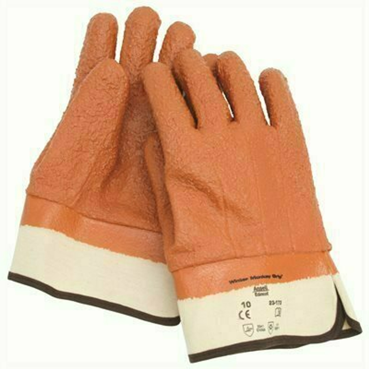 Ansell Protective Products Winter Monkey Grip Tex Insulated Gloves With Safety Cuffs, Orange