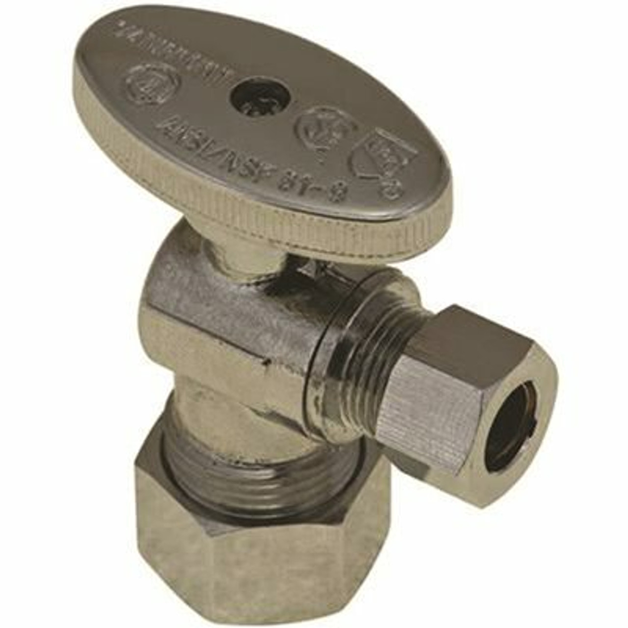 Durapro Quarter Turn Angle Stop, 5/8 In. Compression X 1/4 In. Compression, Lead Free