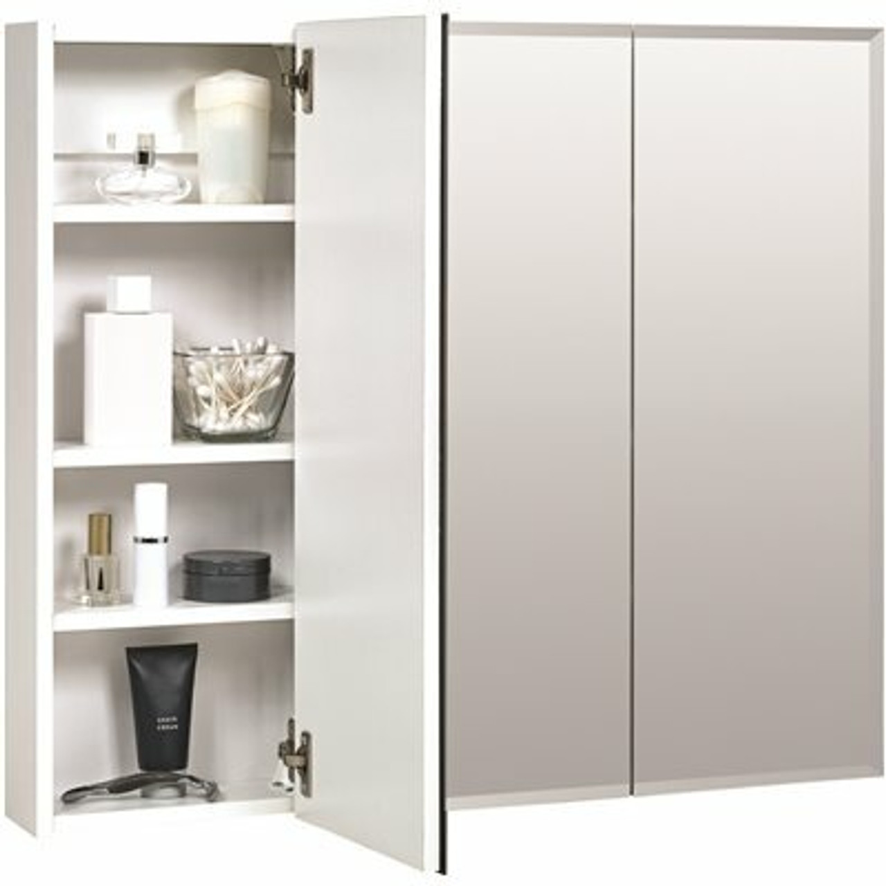 Zenna Home 30 In. W X 25 In. H X 4 In. D Surface-Mount Tri-View Mirrored Medicine Cabinet
