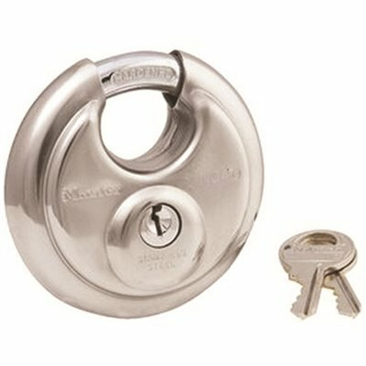 Master Lock 2-3/4In (70Mm) Wide Stainless Steel Discus Combination Padlock With Shrouded Shackle