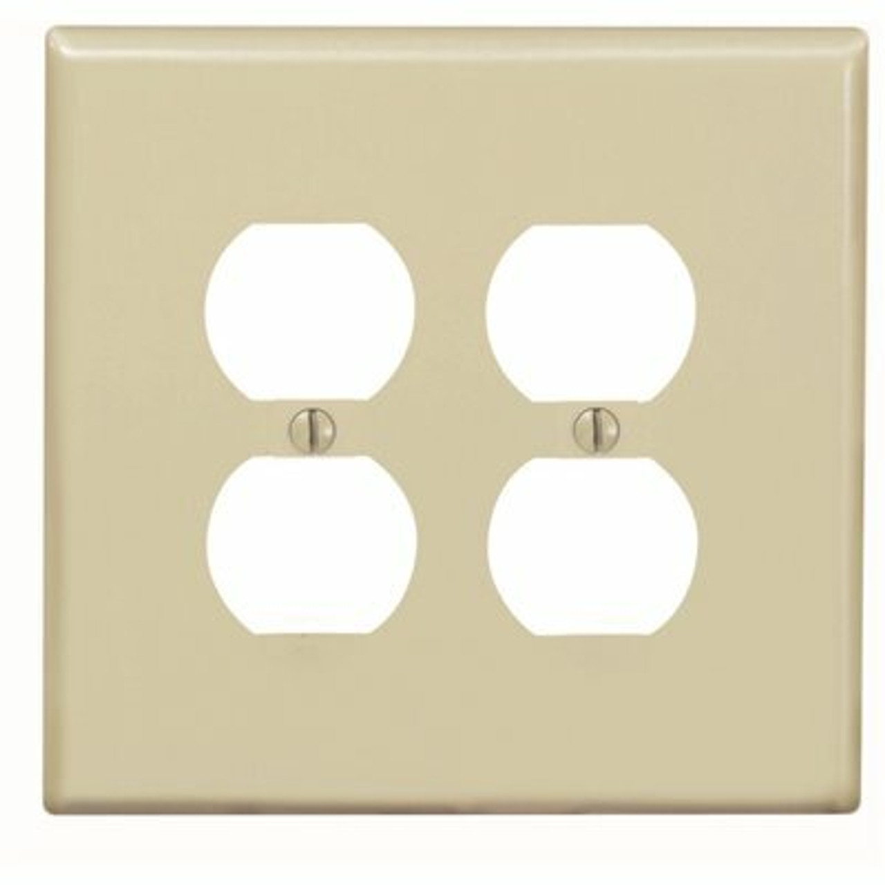 Leviton 2-Gang Midway Duplex Outlet Nylon Wall Plate, Ivory