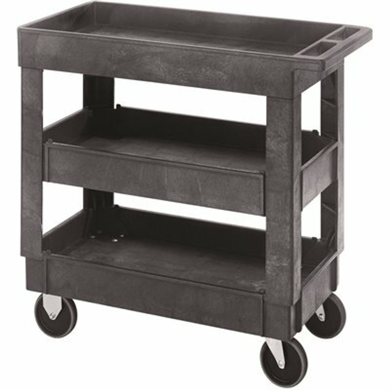 Quantum Storage Systems 550 Lbs. 18 In. X 35 In. X 33 In. Plastic 3-Shelf Utility Cart