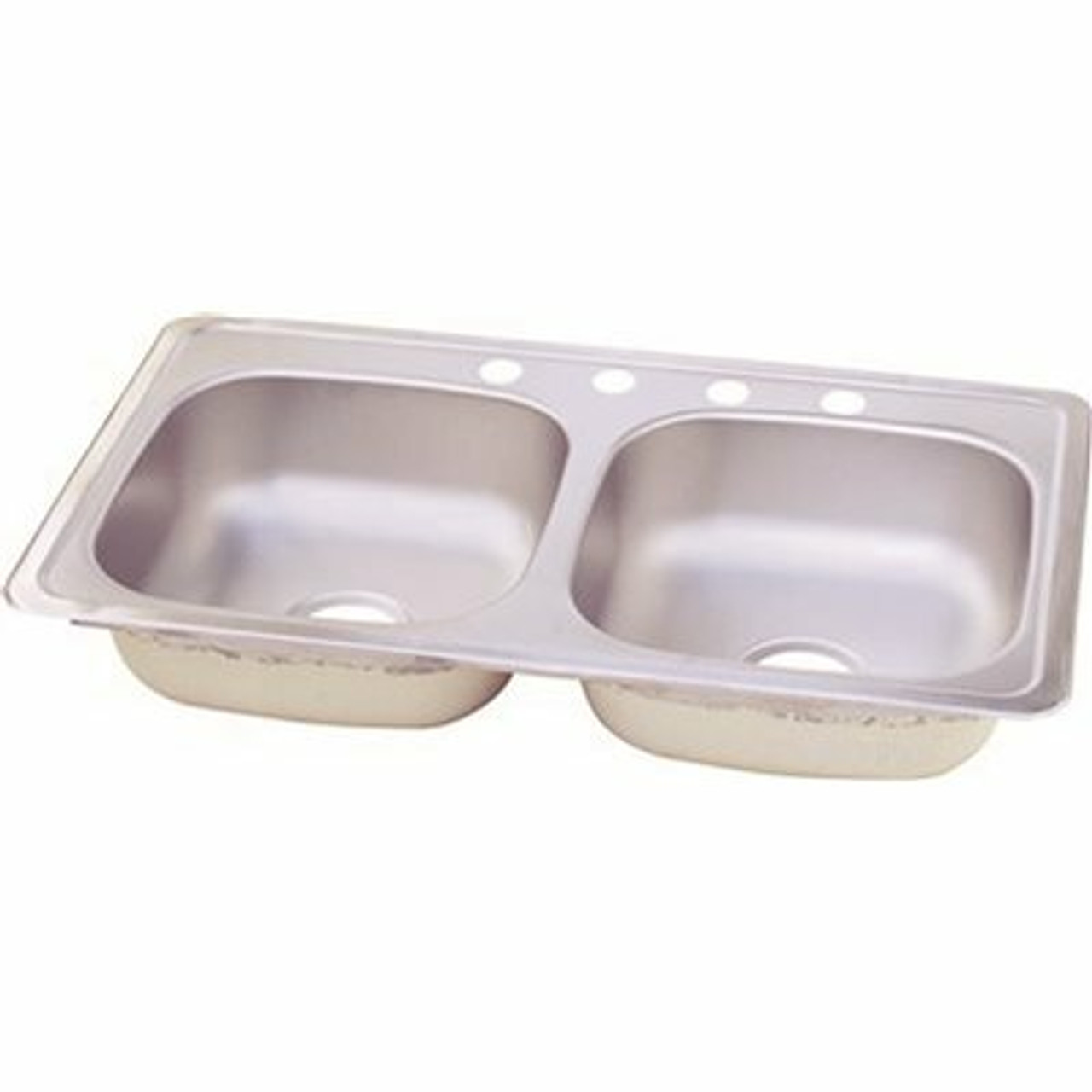 Elkay Dayton Drop-In Stainless Steel 33 In. 4-Hole 50/50 Double Bowl Kitchen Sink - 111077