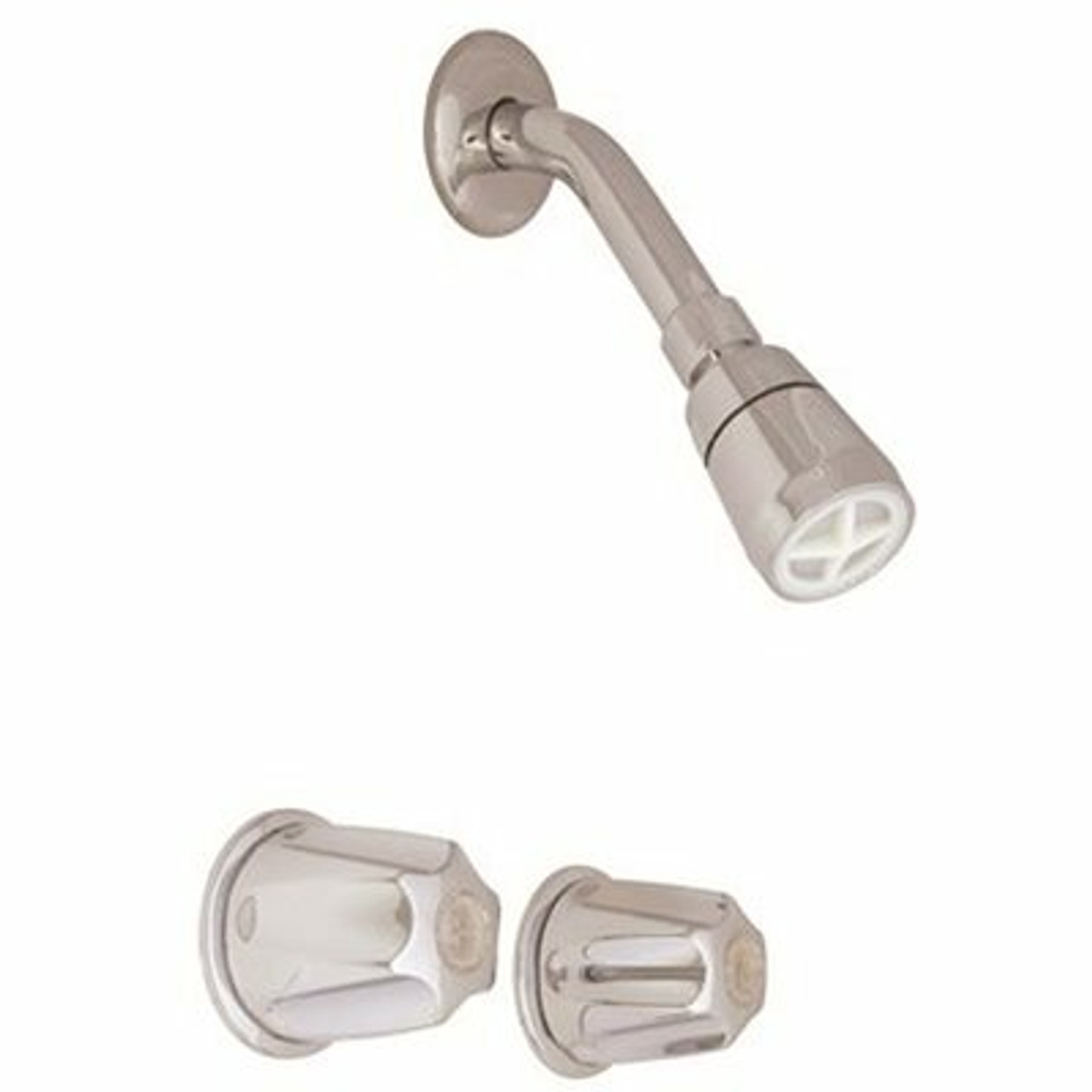 Proplus 1-Spray 1.5 In. Single Wall Mount Fixed Shower Head In Chrome Plated