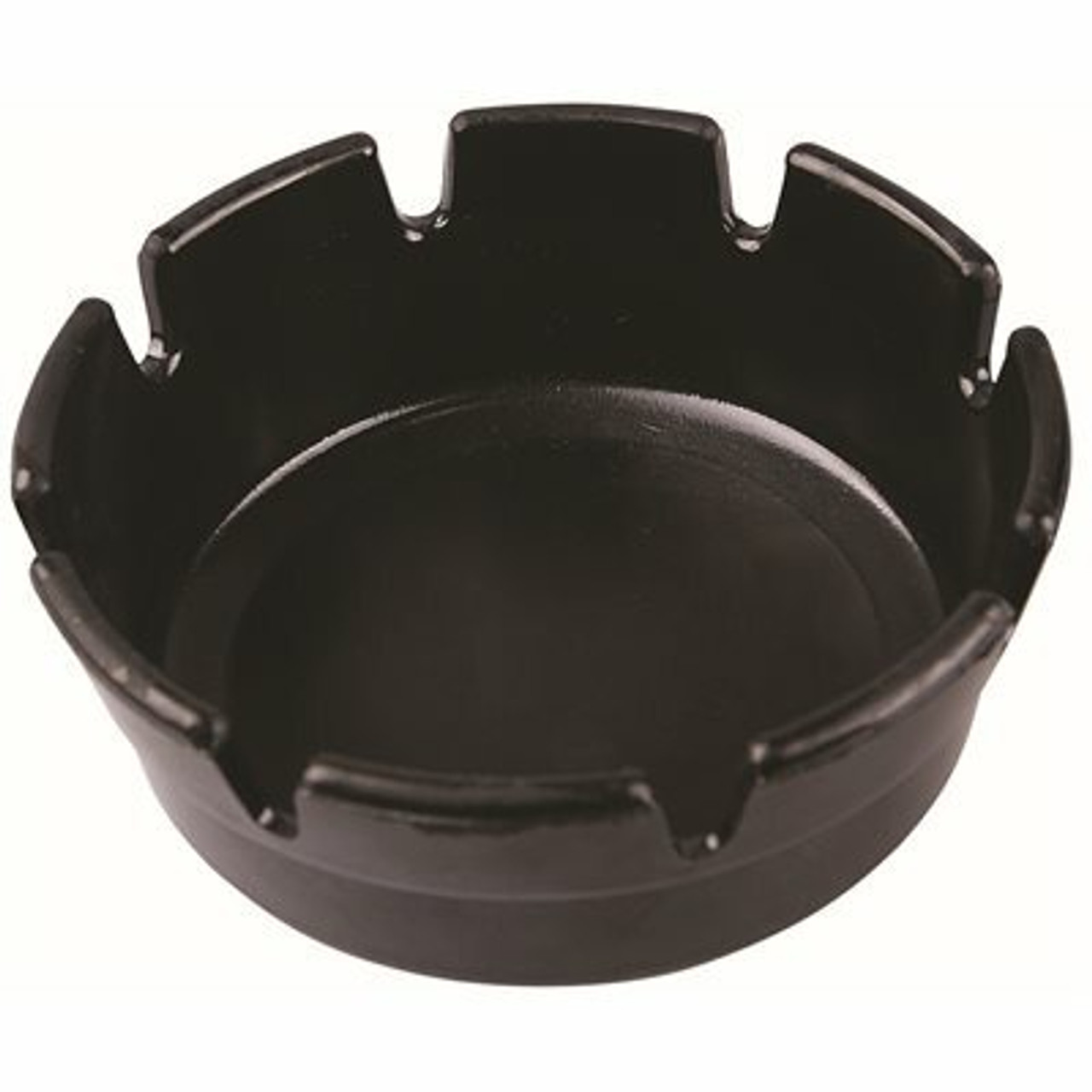 Renown Plastic Round Ashtray, 4X1-3/4 In., Black