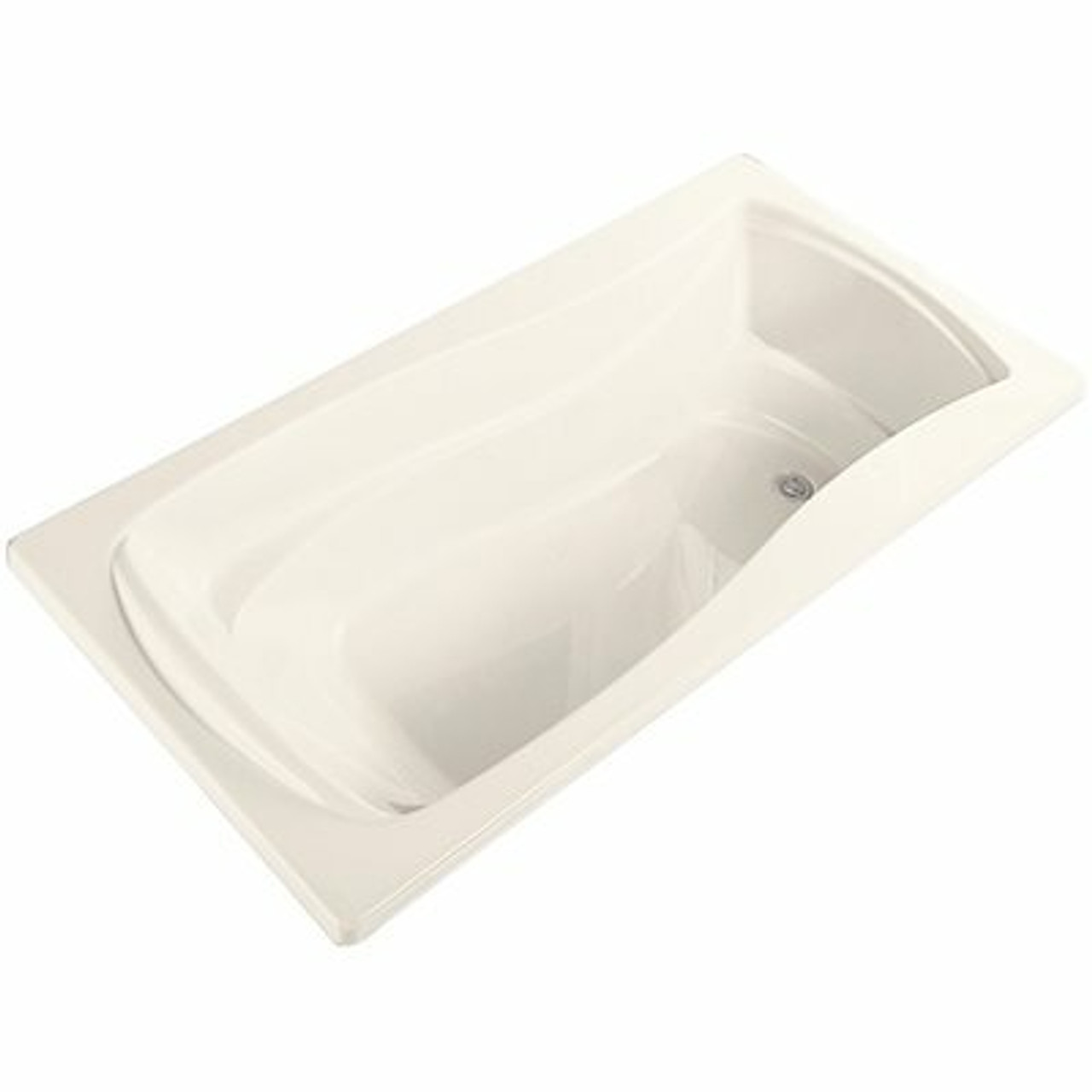 Kohler Mariposa Reversible Drain 60 In. Acrylic Rectangular Drop-In Bathtub In White