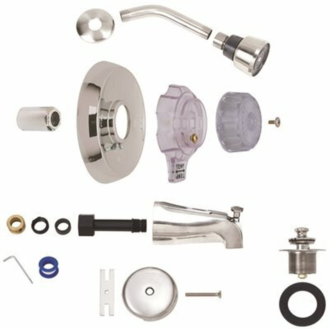 Brasscraft 1-Handle Tub And Shower Faucet Trim Kit For Mixet Non-Pressure Balanced Valves In Chrome (Valve Not Included) - 125023