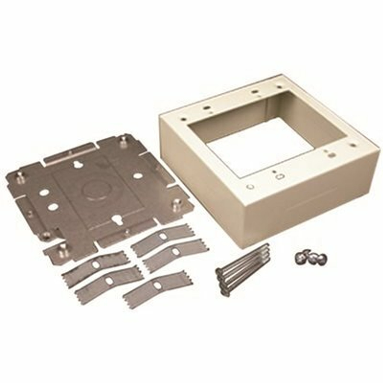 Legrand Wiremold 2-Gang Dual-Channel Steel Device Box Fitting, Ivory