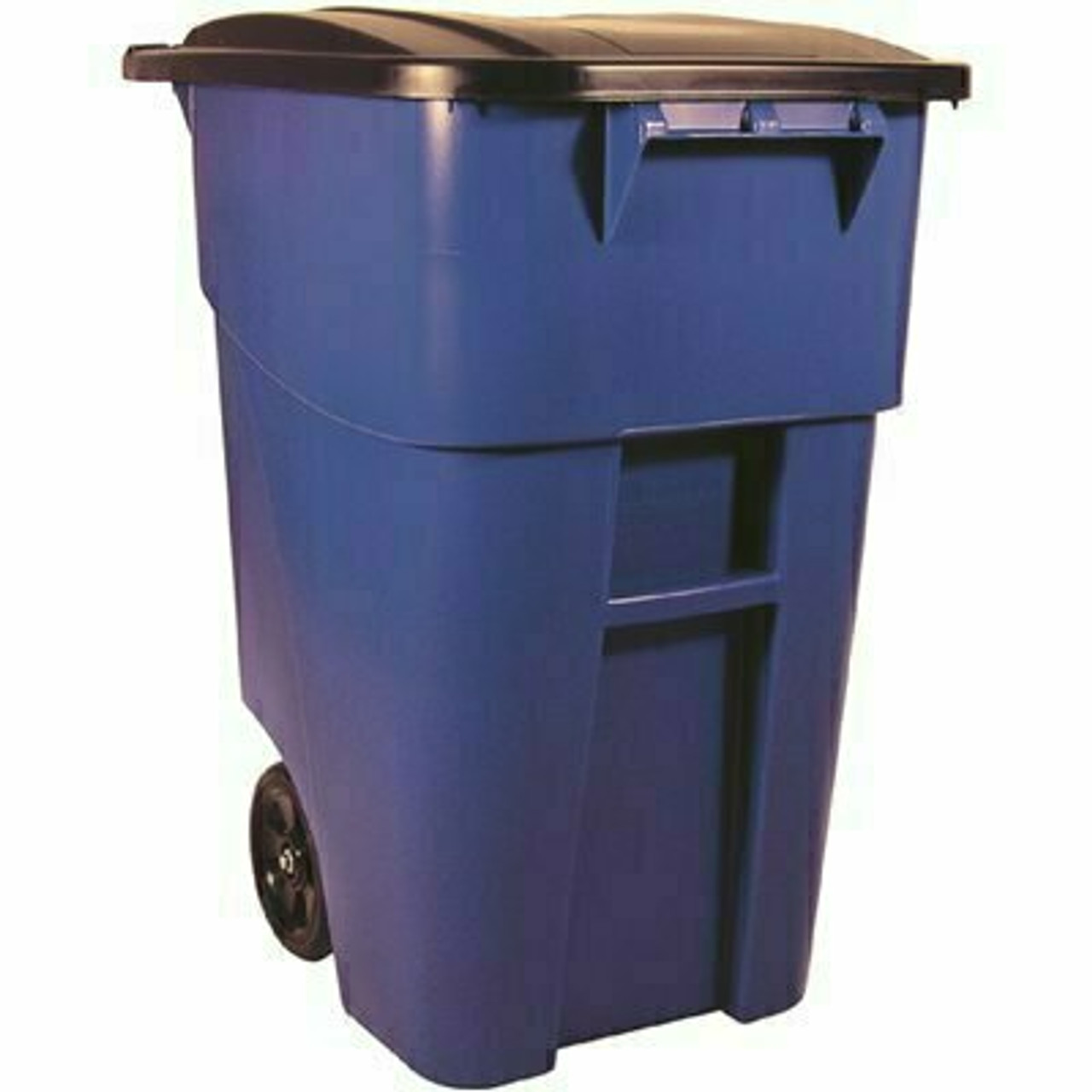 Rubbermaid Commercial Products Brute 50 Gal. Blue Rollout Trash Can With Lid