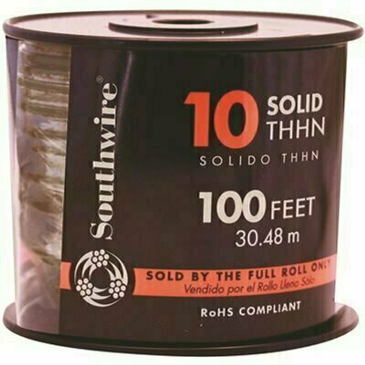 Southwire 100 Ft. 10-Gauge Black Thhn Simpull Solid Wire