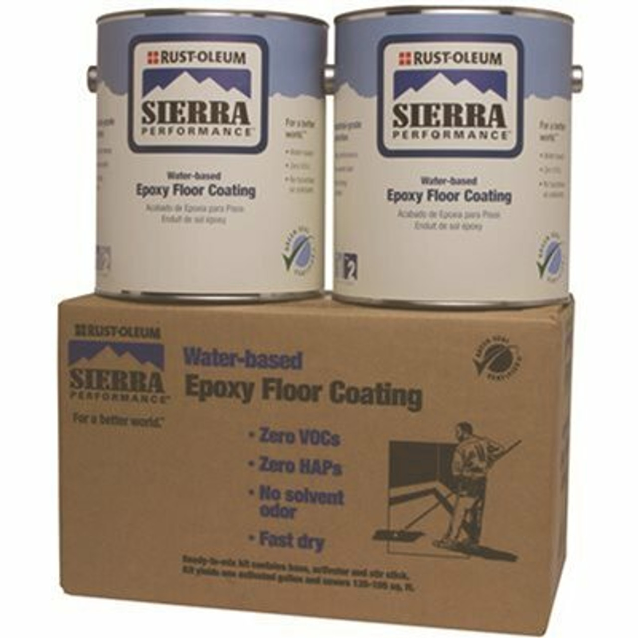 Rust-Oleum Sierra S40 1 Gal. Gray Water-Based Epoxy Floor Coating Kit