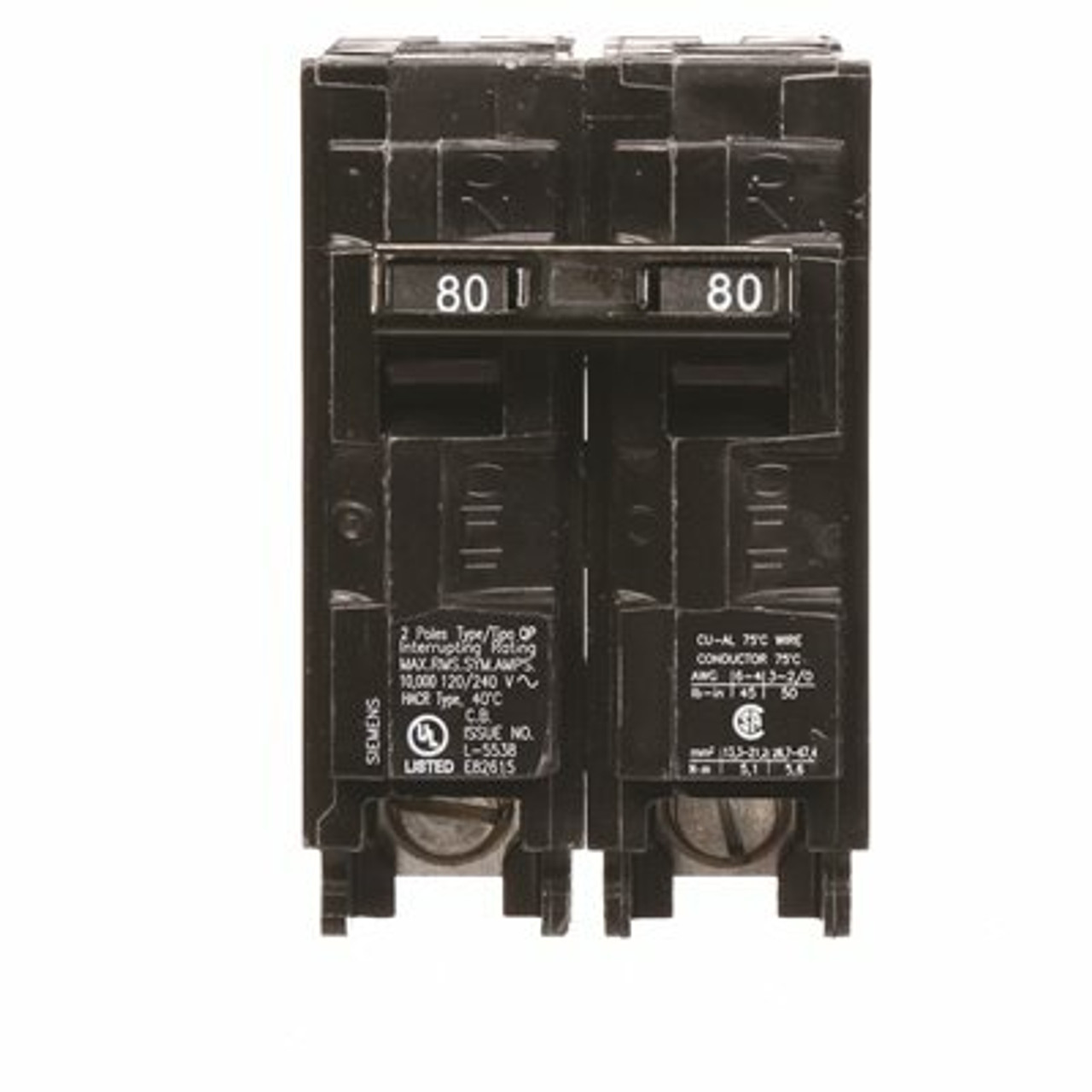 Siemens 80 Amp Double-Pole Type Qp Circuit Breaker