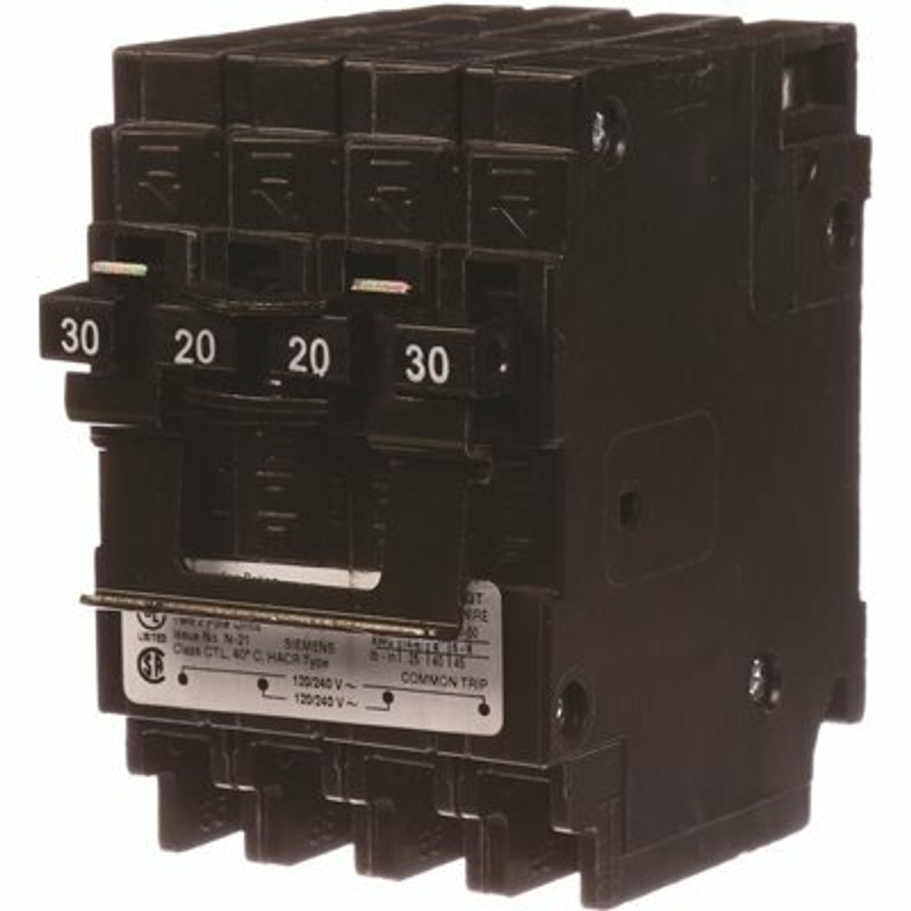 Siemens Quadplex Two Double Pole 30 Amp Outside Two Double Pole 20 Amp Inside Circuit Breaker