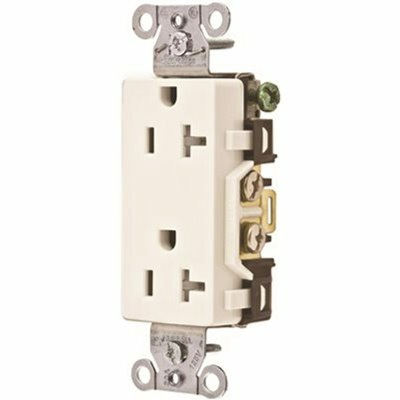 Hubbell Wiring 20 Amp Hubbell Commercial Grade Tamper Resistant Decorator Duplex Receptacle, White