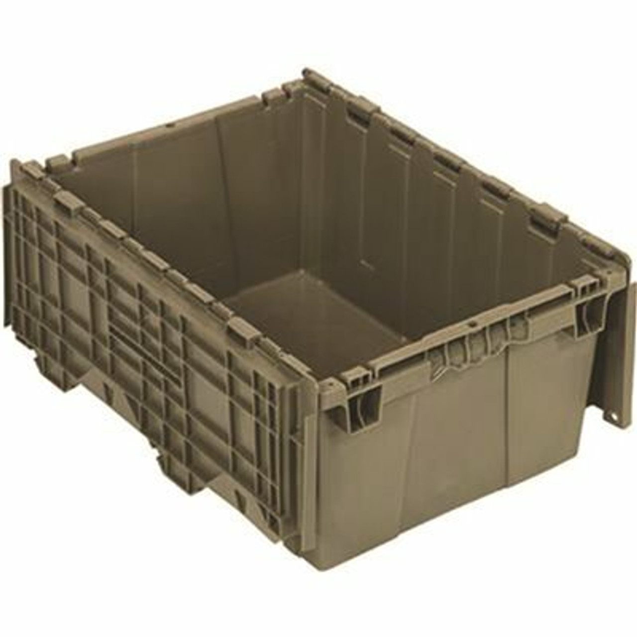 Quantum Storage Systems 9.5 Gal. - 15 In. Attached Lid Distribution Bin, Gray (1-Ctn)