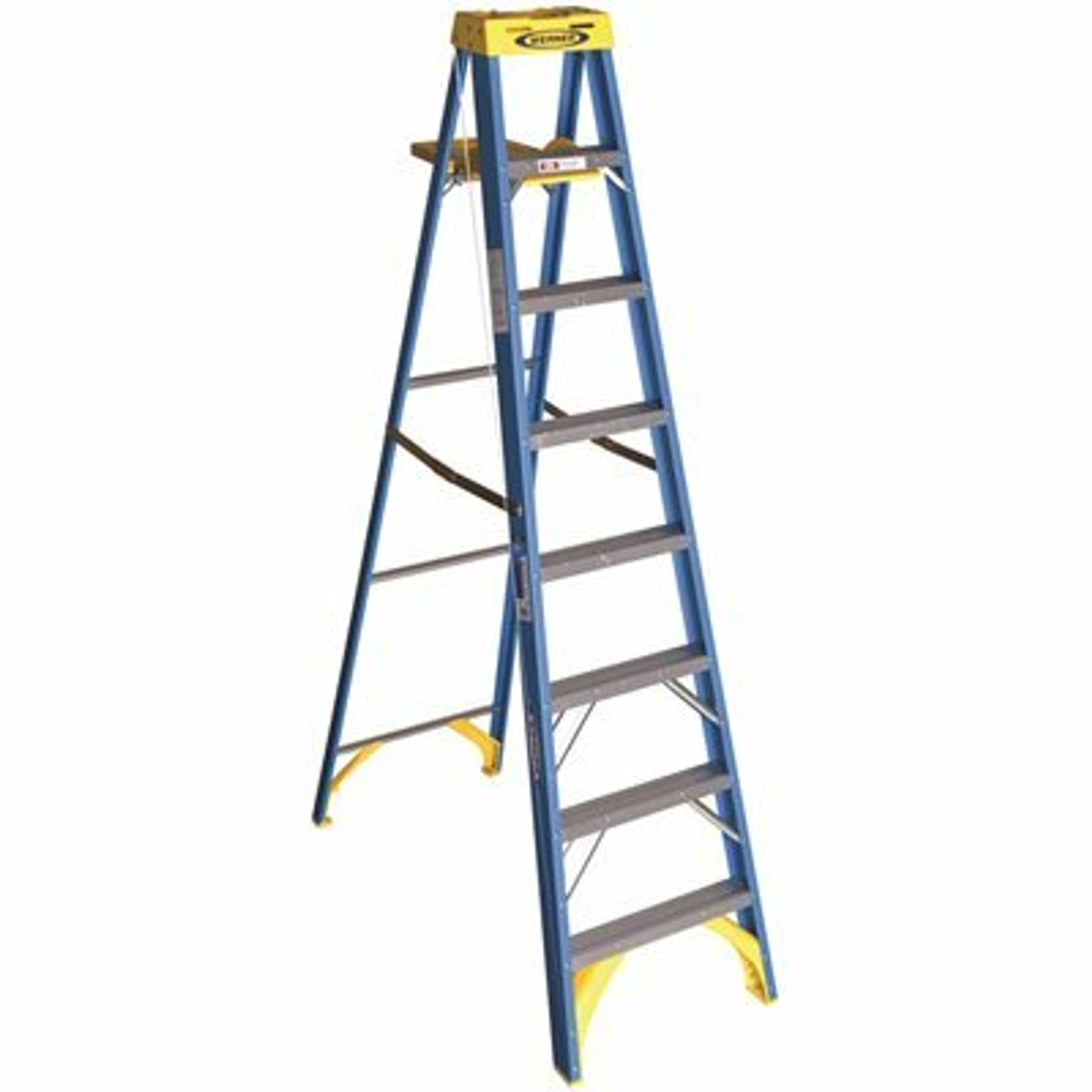 Werner 8 Ft. Fiberglass Step Ladder With 250 Lbs. Load Capacity Type I Duty Rating