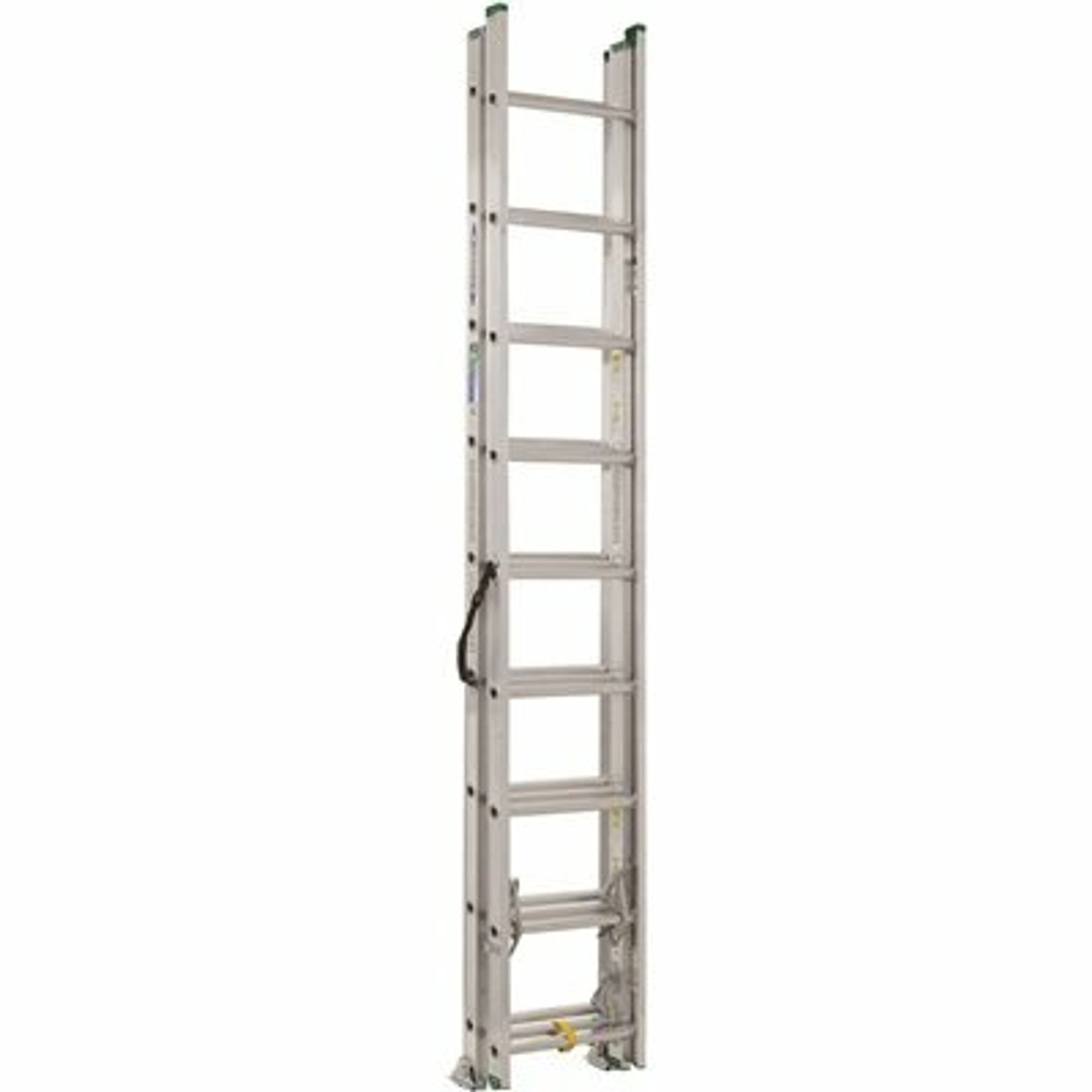 Werner 24 Ft. Aluminum 3 Section Compact Extension Ladder With 225 Lbs. Load Capacity Type Ii Duty Rating