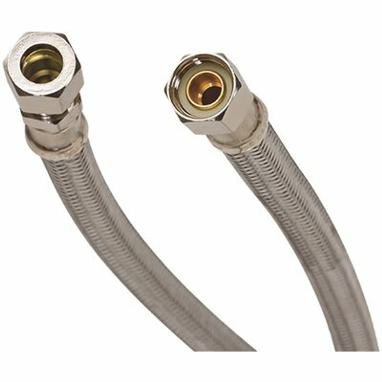 3/8 In. Compression X 3/8 In. Od Copper Tubing Coupling Fitting X 12 In. L Braided Stainless Steel Faucet Connector