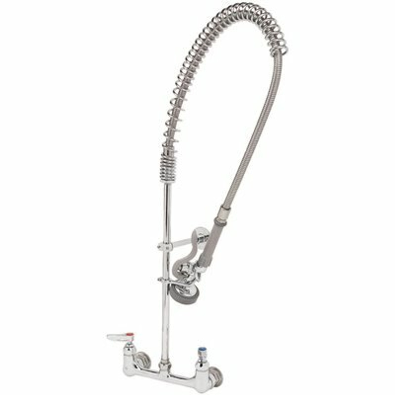 T&S Commercial 2-Handle Pull-Down Sprayer Kitchen Faucet With Lever Handles In Polished Chrome