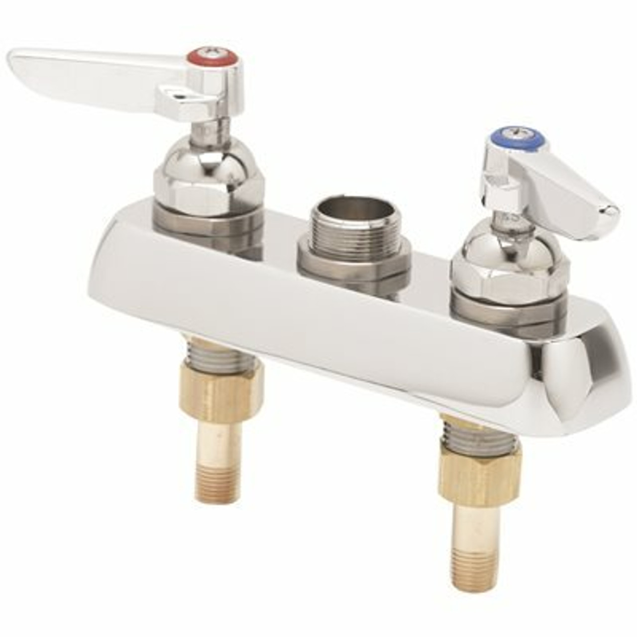 T&S Deck Mount Work Board Faucet With 3-1/2 In. Centers And Lever Handles, 1/2 In. Npt Male Shanks