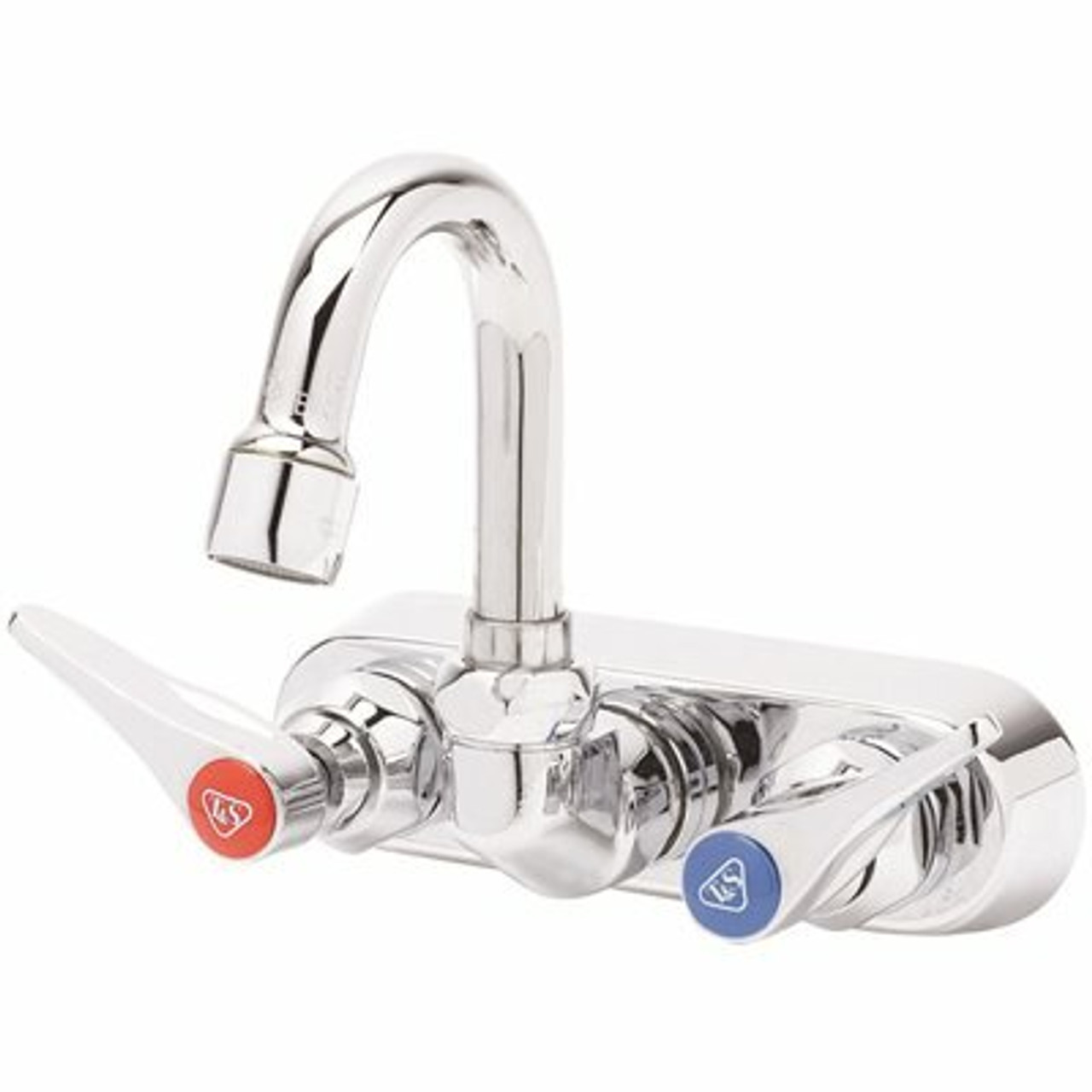 T&S Workboard 2-Handle Bar Faucet With Lever Handles In Polished Chrome