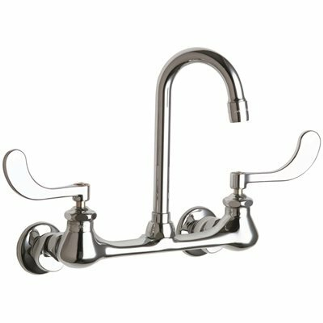 Chicago Faucets 2-Handle Kitchen Faucet In Chrome With 3-1/2 In. Rigid/Swing Gooseneck Spout