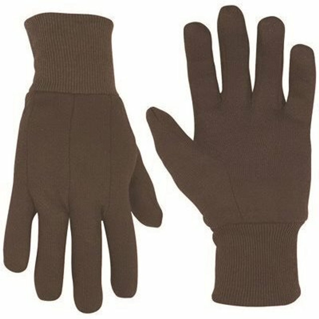 Custom Leathercraft Large Brown Jersey Glove (6-Pairs Per Pack)